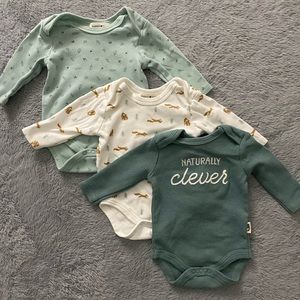 Rabbit+Bear Baby Organic Cotton Long Sleeve Bodysuit - 0-3 Months
